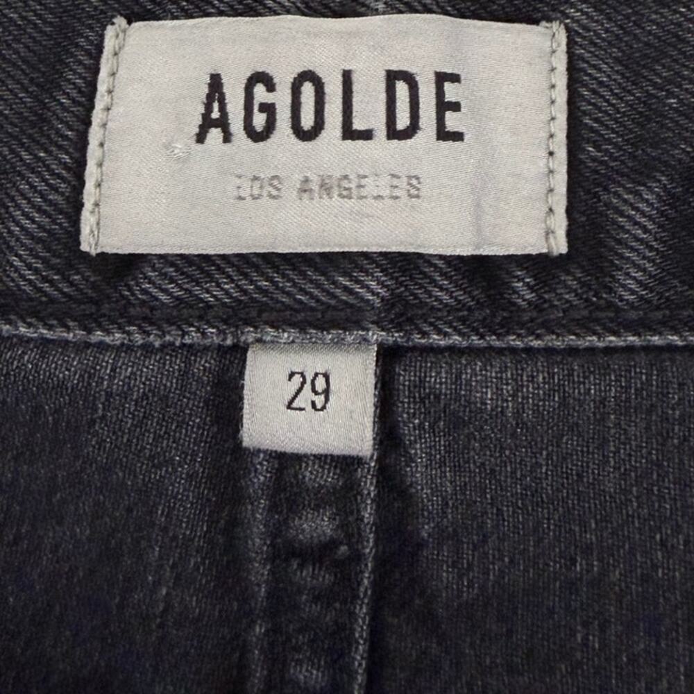 Agolde Parker Black Frayed Denim Shorts Size 29 - Picture 5 of 6